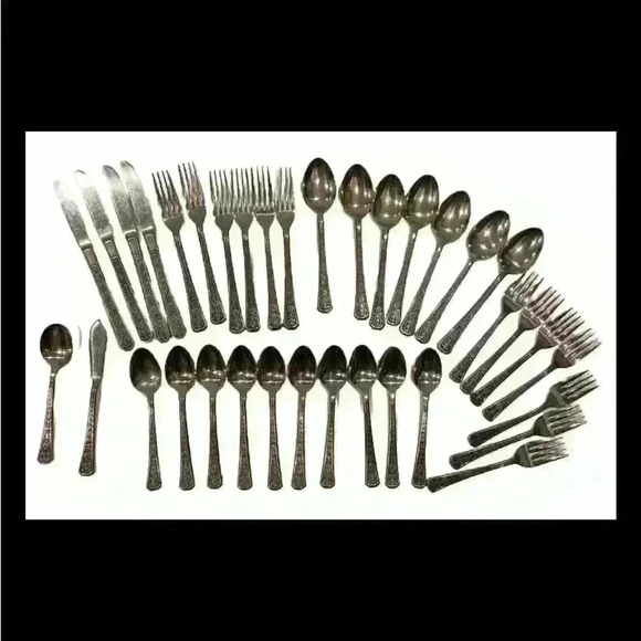 Interpur Florenz 36 Piece Set Stainless Flatware Knife Fork Spoon Vintage Lot - Picture 1 of 5